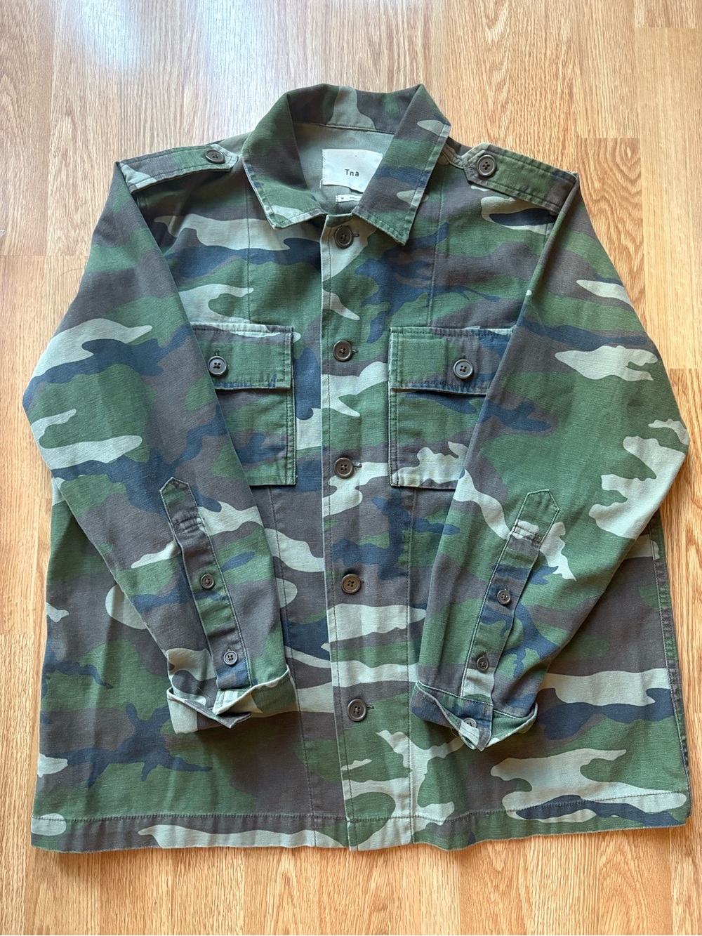 TNA Military Utility Shirt Jacket Camouflage size M